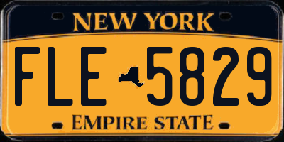 NY license plate FLE5829