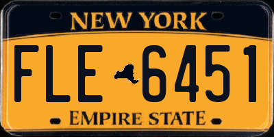 NY license plate FLE6451