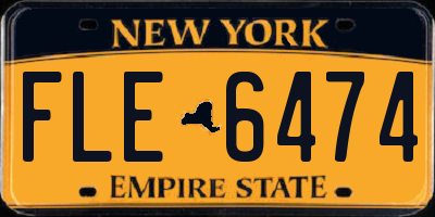 NY license plate FLE6474