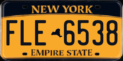 NY license plate FLE6538