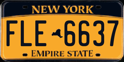NY license plate FLE6637