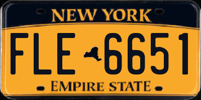 NY license plate FLE6651