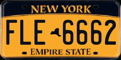 NY license plate FLE6662