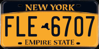 NY license plate FLE6707