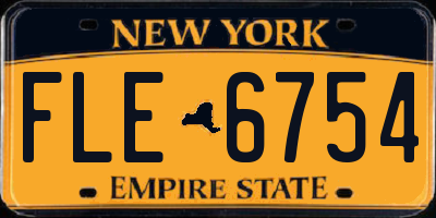 NY license plate FLE6754