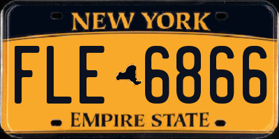 NY license plate FLE6866