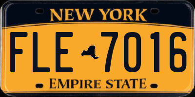 NY license plate FLE7016