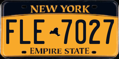 NY license plate FLE7027