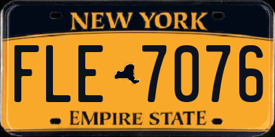 NY license plate FLE7076
