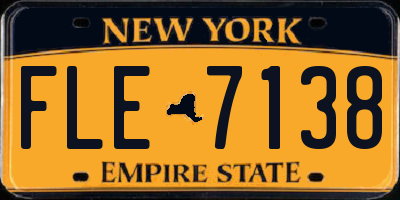 NY license plate FLE7138