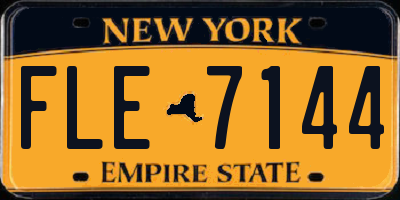 NY license plate FLE7144