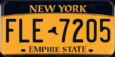 NY license plate FLE7205