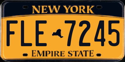 NY license plate FLE7245