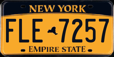 NY license plate FLE7257