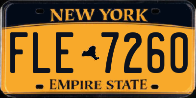 NY license plate FLE7260