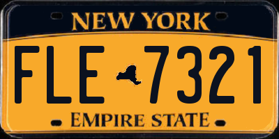 NY license plate FLE7321