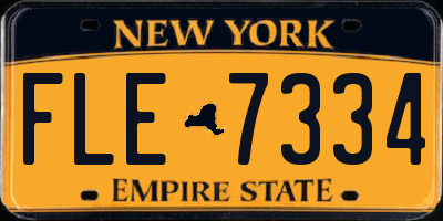 NY license plate FLE7334