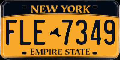 NY license plate FLE7349