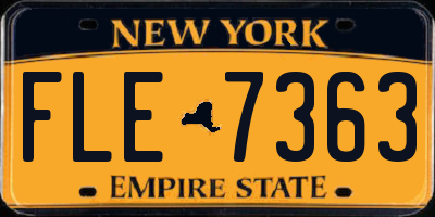 NY license plate FLE7363