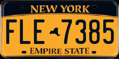NY license plate FLE7385