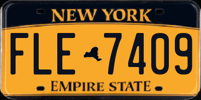 NY license plate FLE7409