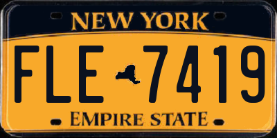 NY license plate FLE7419