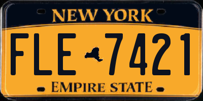 NY license plate FLE7421