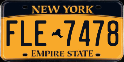NY license plate FLE7478