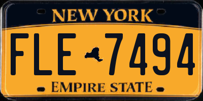 NY license plate FLE7494