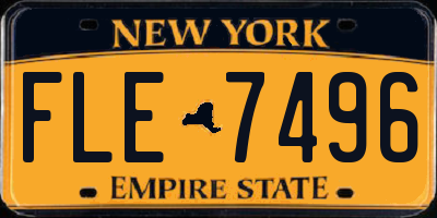NY license plate FLE7496
