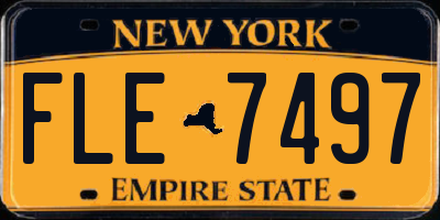 NY license plate FLE7497