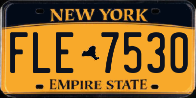 NY license plate FLE7530