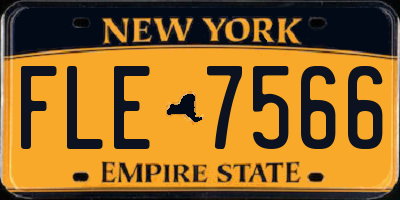 NY license plate FLE7566