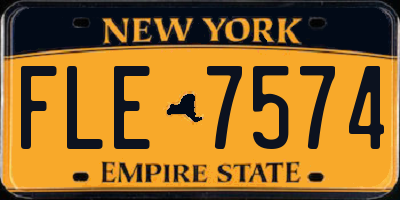 NY license plate FLE7574