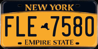 NY license plate FLE7580