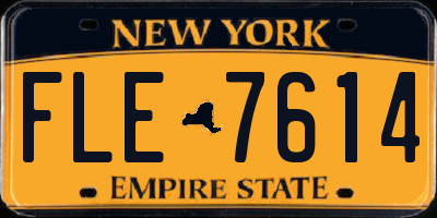 NY license plate FLE7614