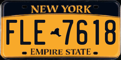 NY license plate FLE7618