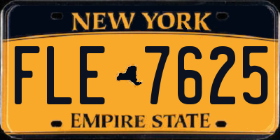 NY license plate FLE7625