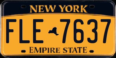 NY license plate FLE7637