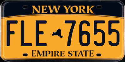 NY license plate FLE7655