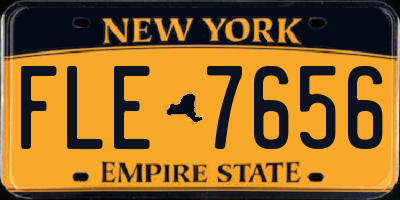 NY license plate FLE7656