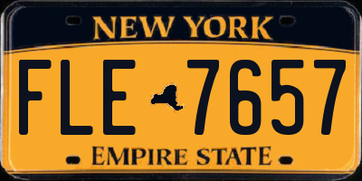 NY license plate FLE7657