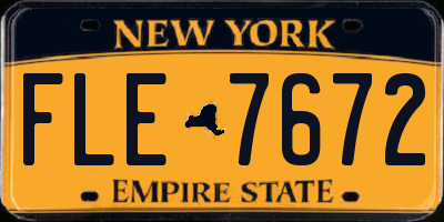 NY license plate FLE7672