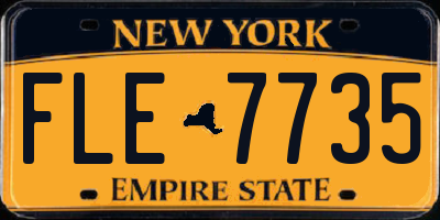 NY license plate FLE7735