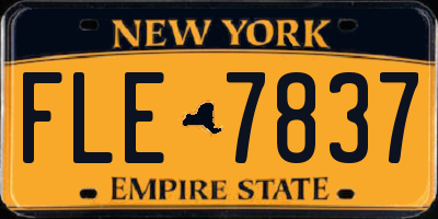 NY license plate FLE7837