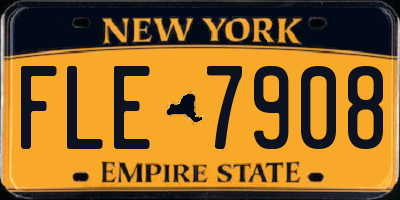 NY license plate FLE7908