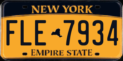 NY license plate FLE7934