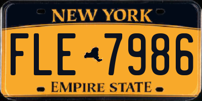 NY license plate FLE7986