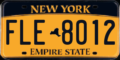 NY license plate FLE8012