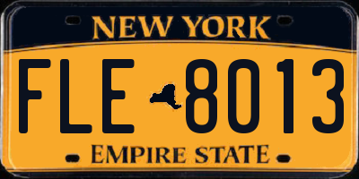 NY license plate FLE8013